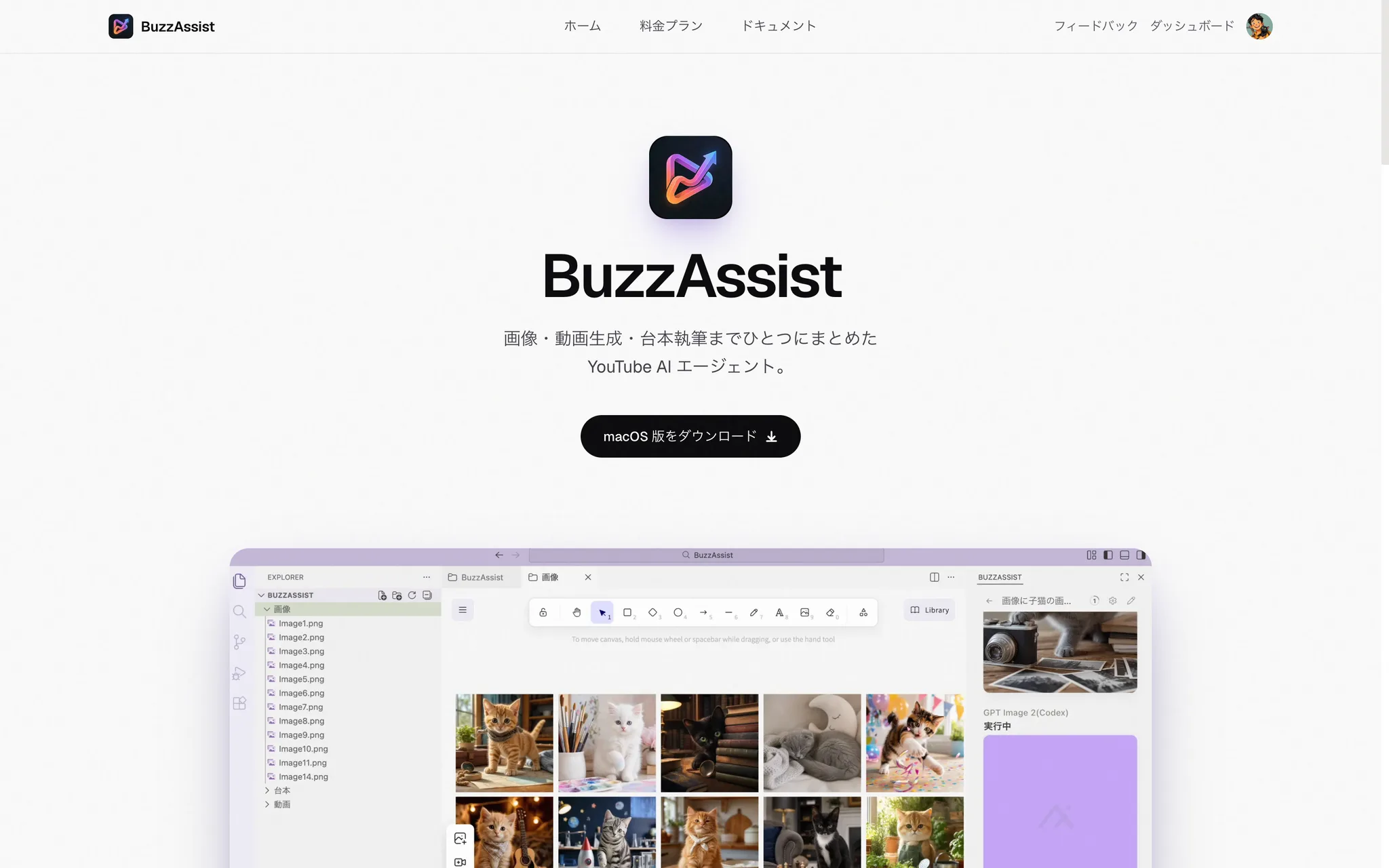 BuzzAssist公式サイトのダウンロードボタン